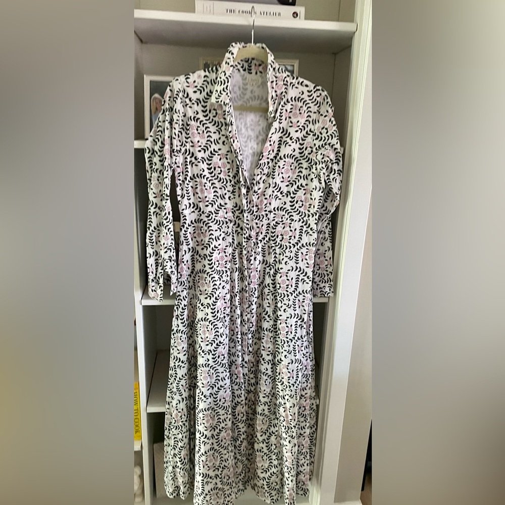 Livro Classic Shirt Dress, Block Print, Lined, Size S.
